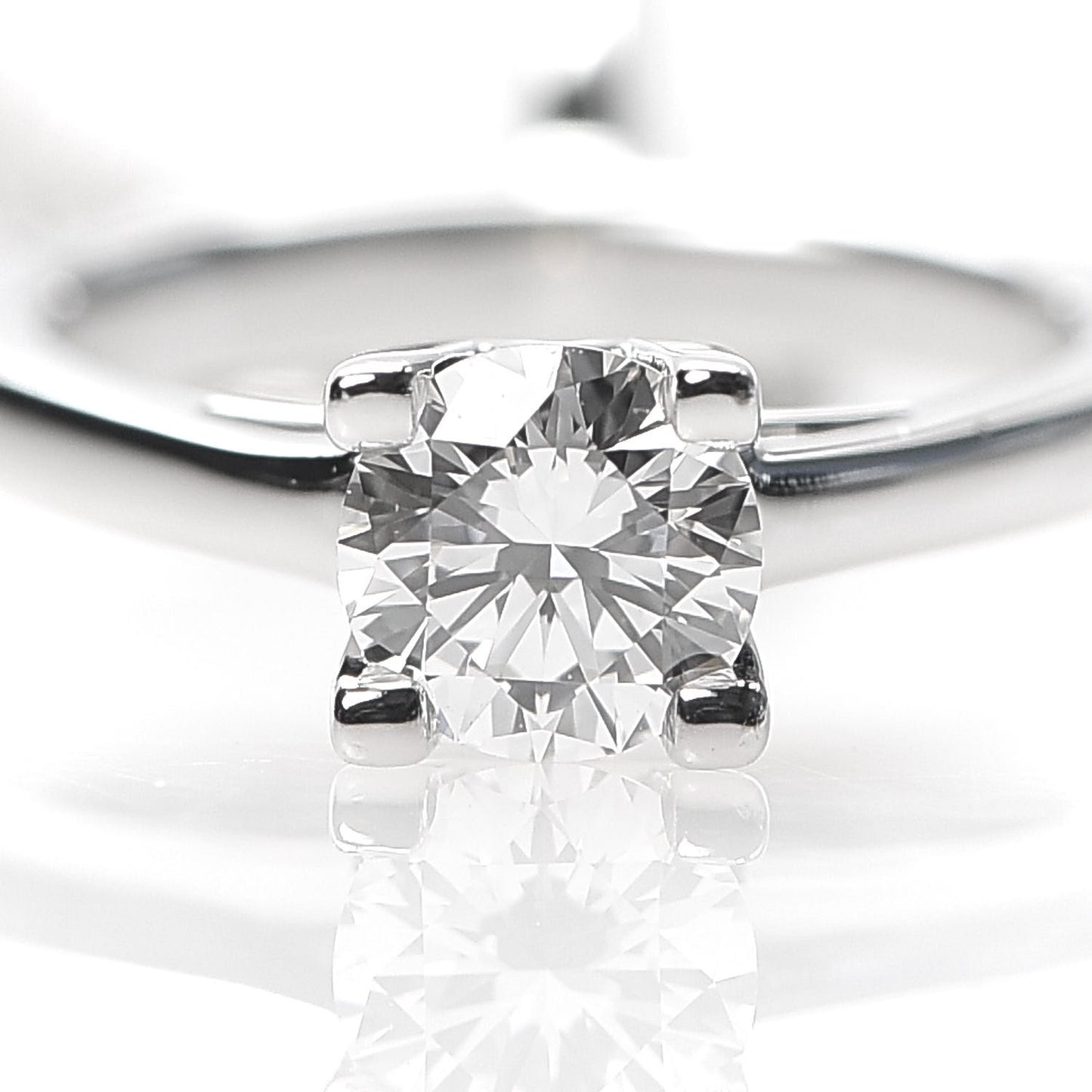Platinum Diamond Engagement Ring Charm Pendant Necklace