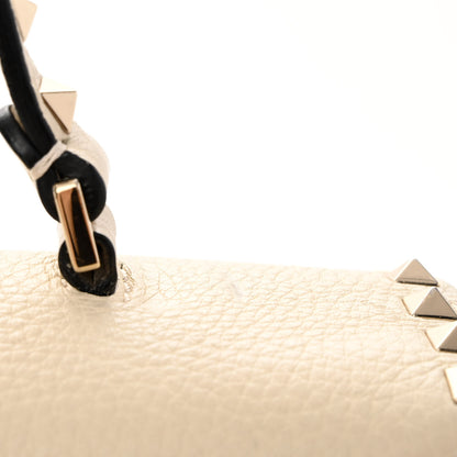 Valentino Garavani Grained Calfskin Rockstud Top Handle Flap Shoulder Bag Light Ivory 12 of 14