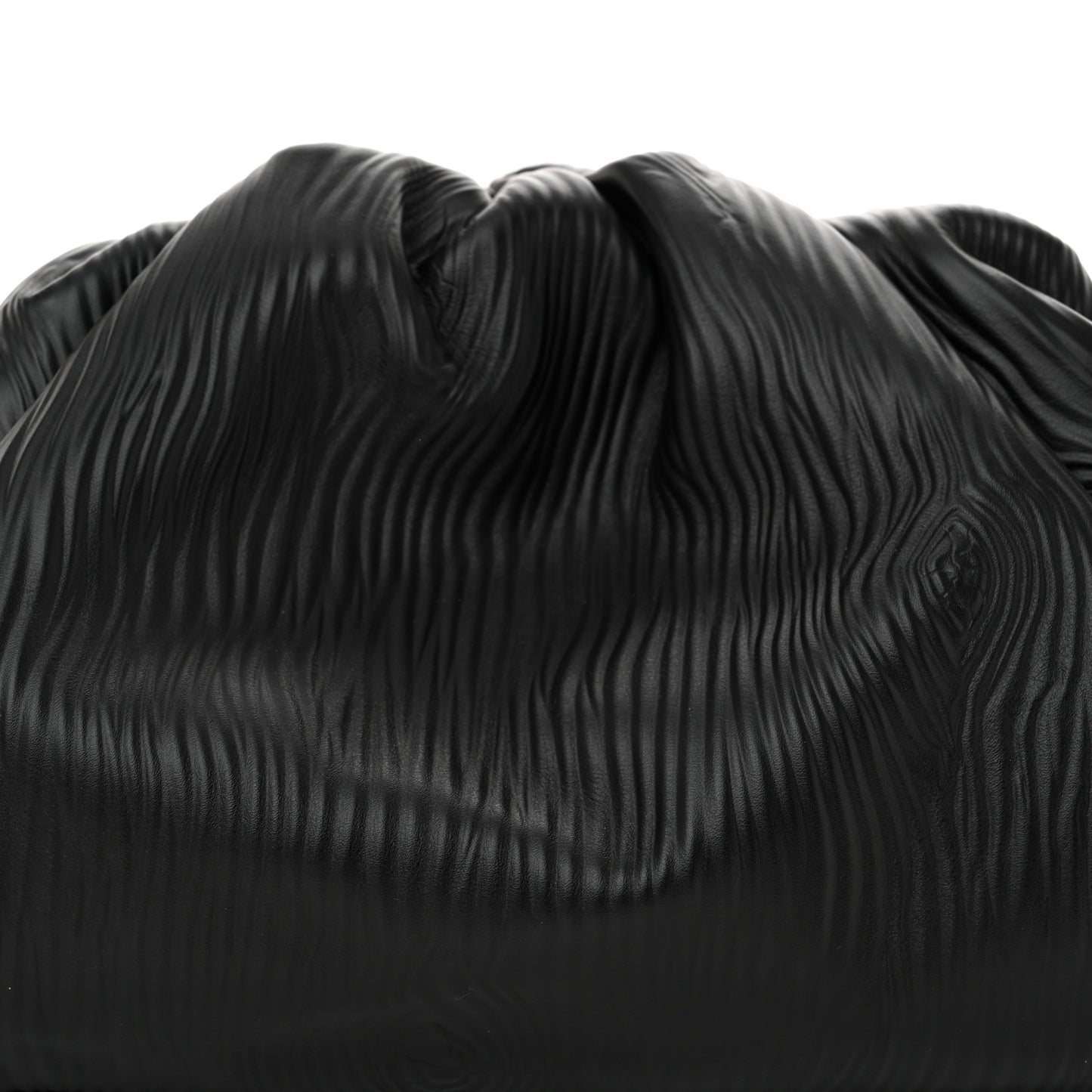 Bark Calfskin Embossed The Pouch Oversized Clutch Black