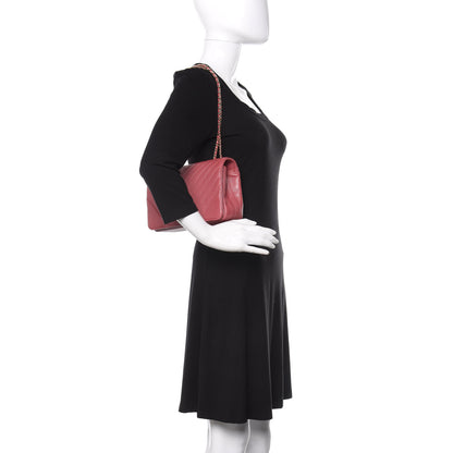 Chanel Calfskin Chevron Quilted Statement Flap Pink 2 of 10