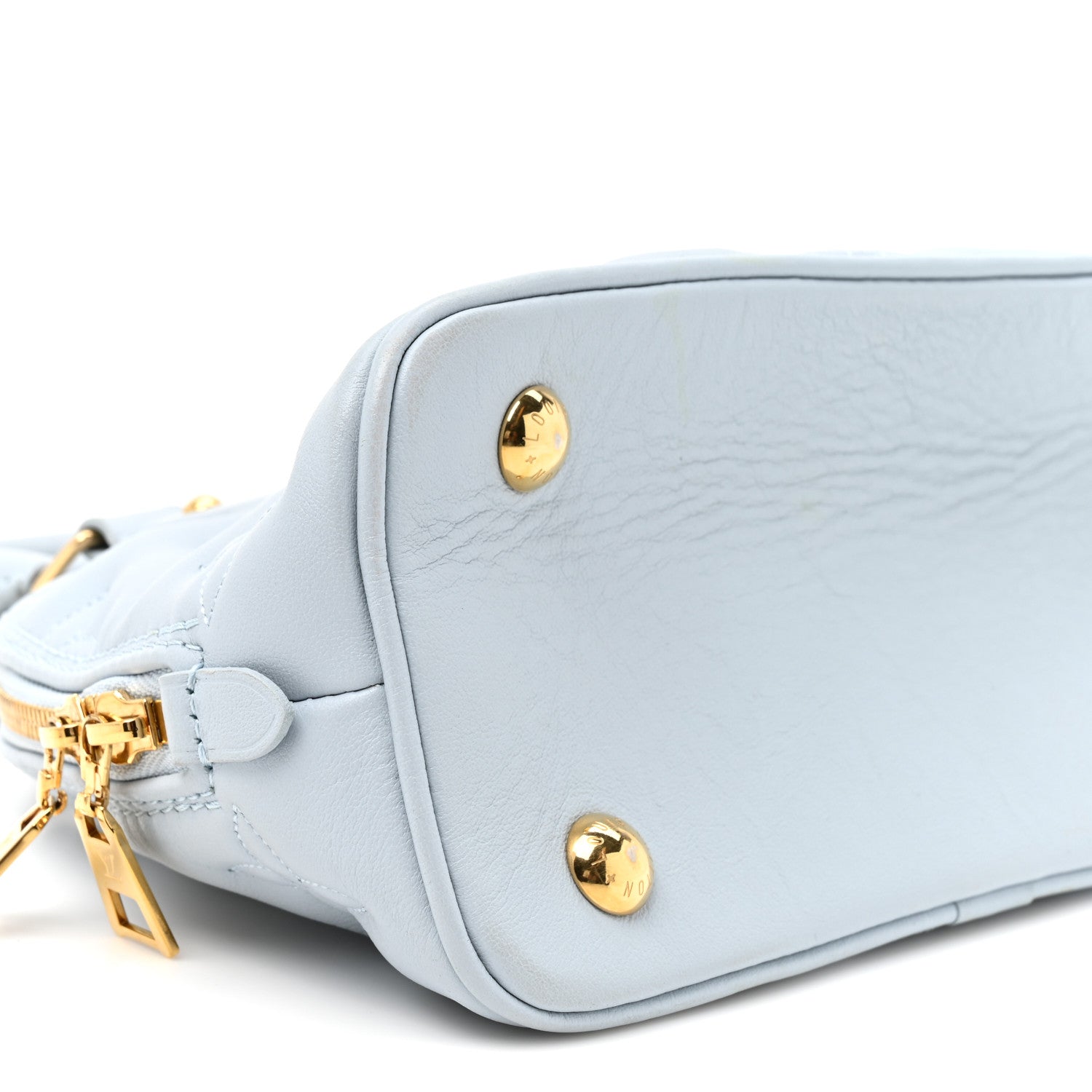 Louis Vuitton Calfskin Bubblegram Alma BB Ice Blue 9 of 10