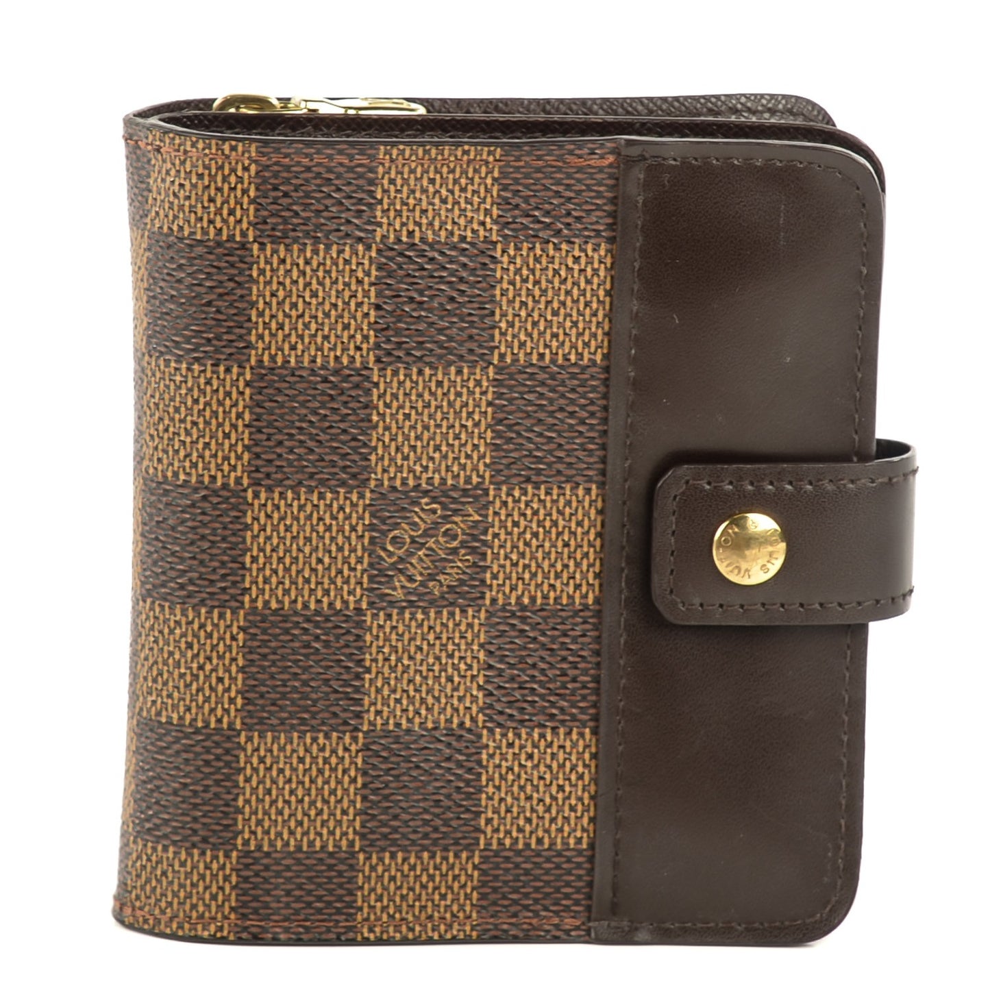 Damier Ebene Zippe Zipped Compact Wallet