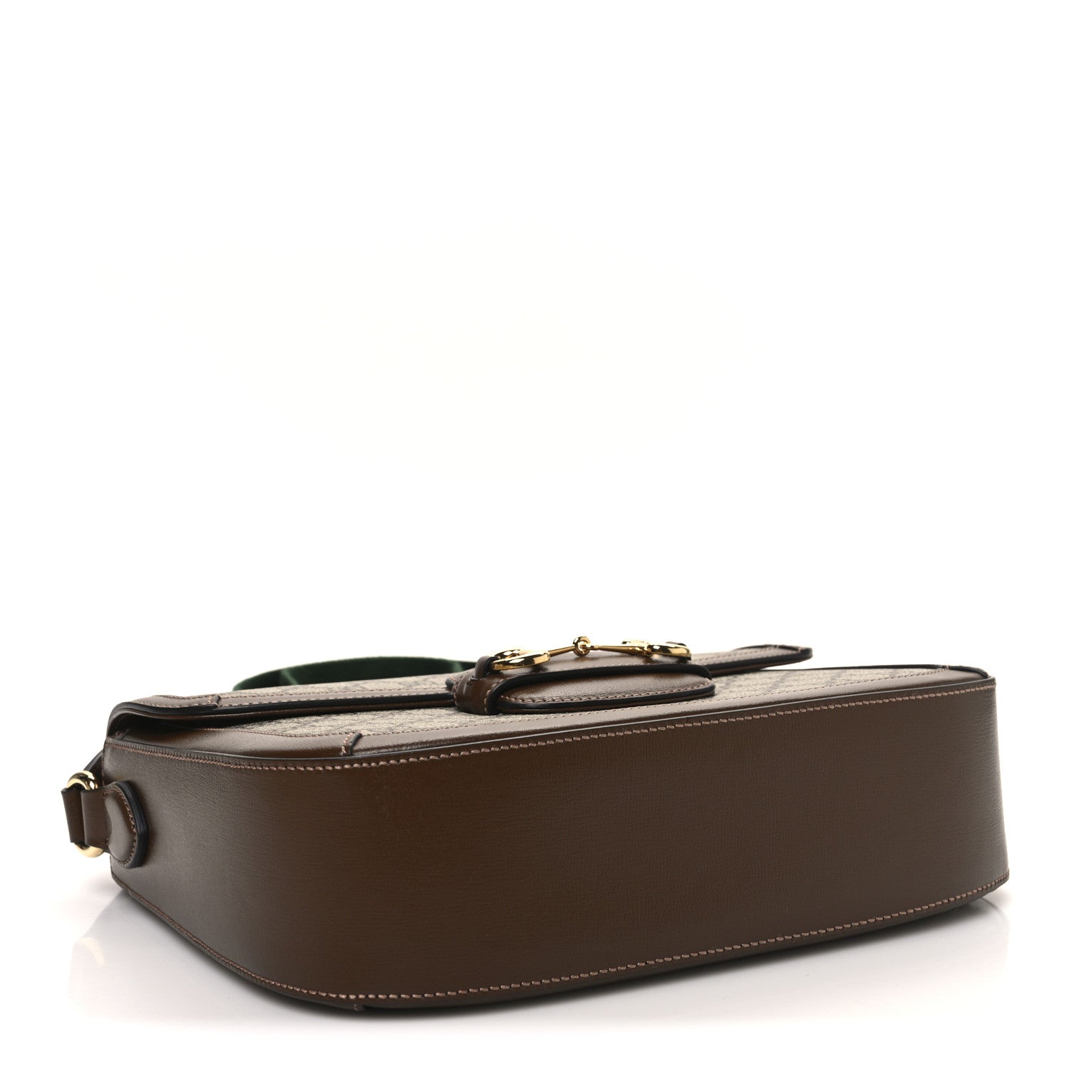 Gucci GG Supreme Monogram Azalea Calfskin Web Medium Horsebit 1955 Shoulder Bag Beige Ebony Brown Sugar 4 of 10