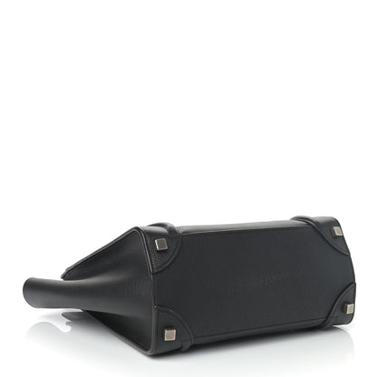 Celine Drummed Calfskin Micro Luggage Black 4 of 14
