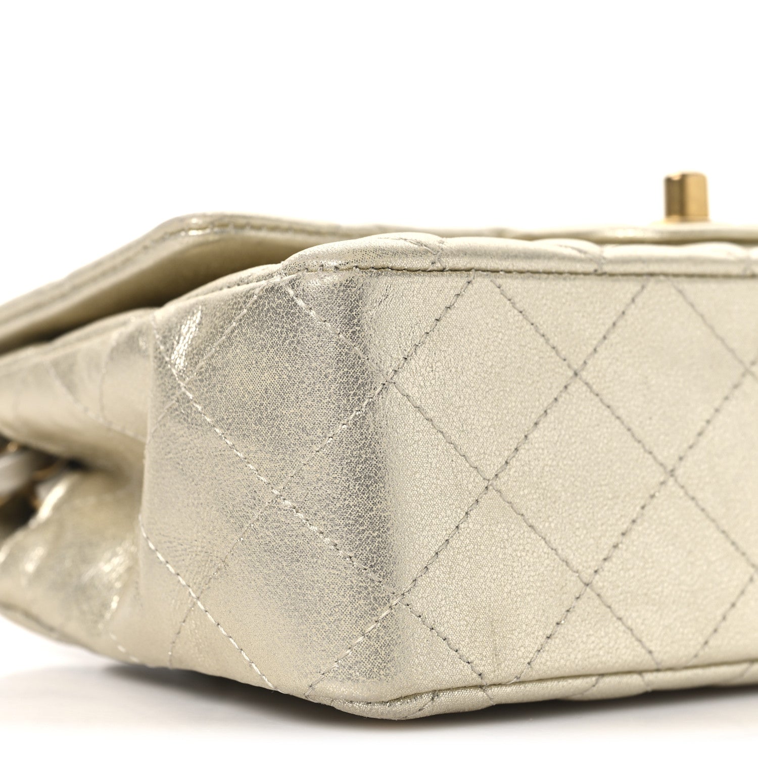 Chanel Metallic Lambskin Quilted Mini Rectangular Flap Gold 9 of 10