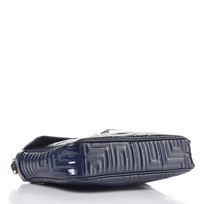 Versace Patent Borsa Couture Shoulder Bag Navy 10 of 13
