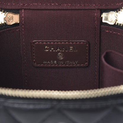 Chanel Lambskin Quilted Mini Vanity Case With Chain Black 6 of 11