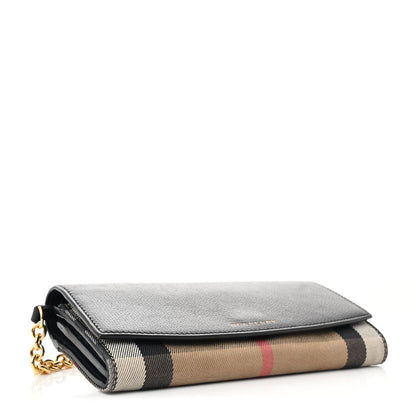 Burberry Calfskin House Check Henley Wallet On Chain Black 4 of 13