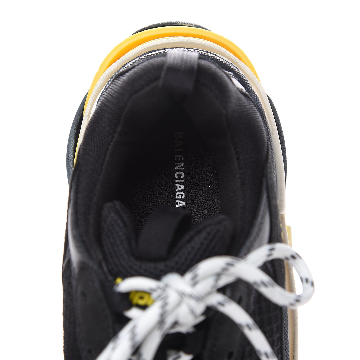 Fabric Mesh Womens Triple S Sneakers 40 Black Yellow