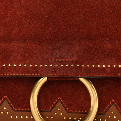 Chloe Suede Calfskin Studded Small Faye Shoulder Bag Brown 8 of 12