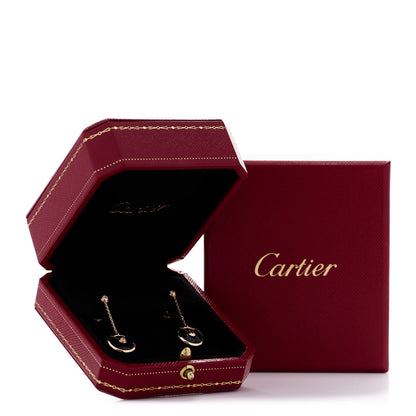 Cartier 18K Pink Gold Diamond Black Onyx Amulette de Cartier Drop Earrings 6 of 6