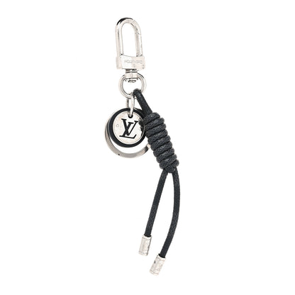 Louis Vuitton Palladium Damier Graphite Rope Bag Charm Key Holder 1 of 3