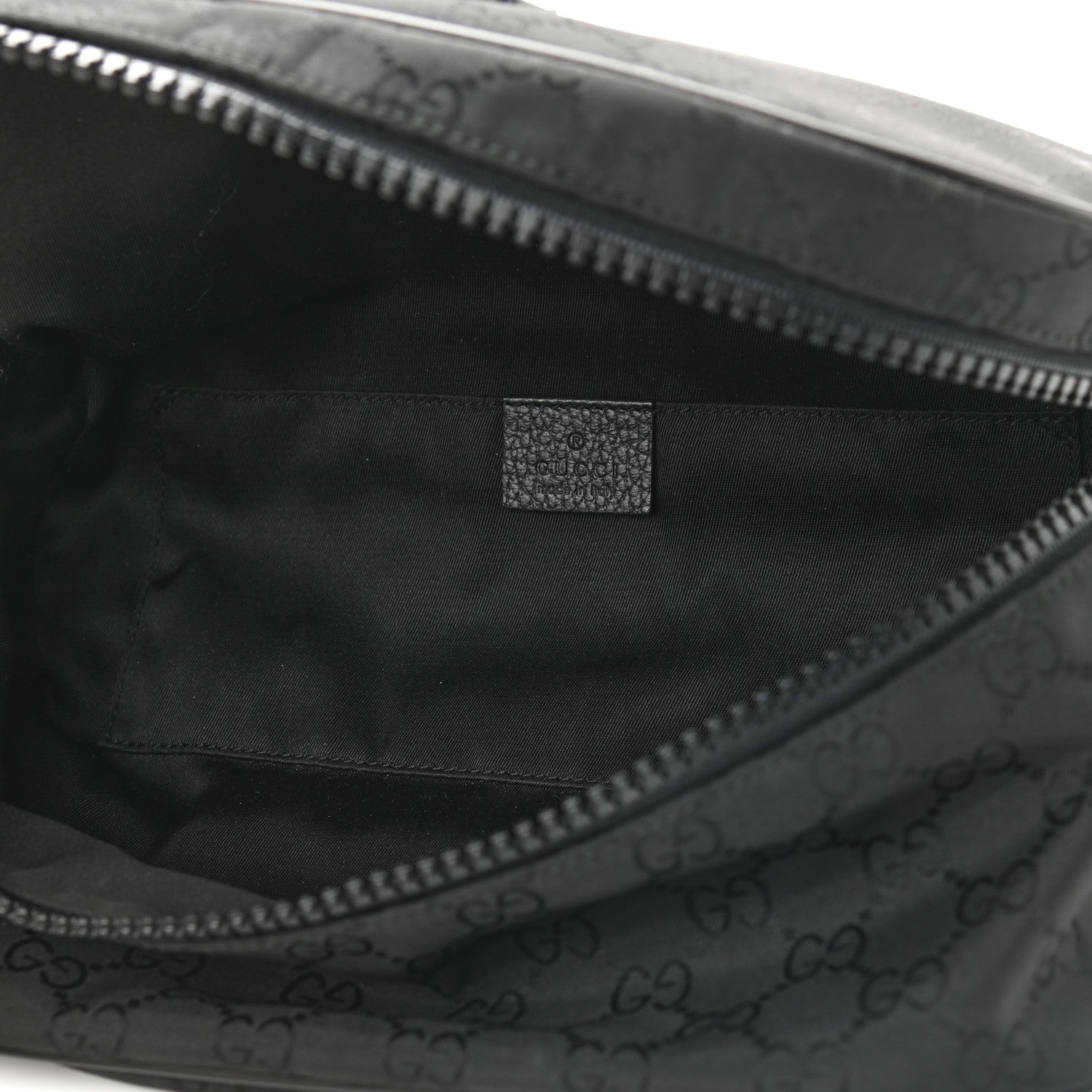 Gucci Nylon Monogram Fanny Pack Belt Bag Black 5 of 9