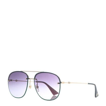 Gucci Metal Glitter Aviator Sunglasses G0227S Blue Gold 1 of 6