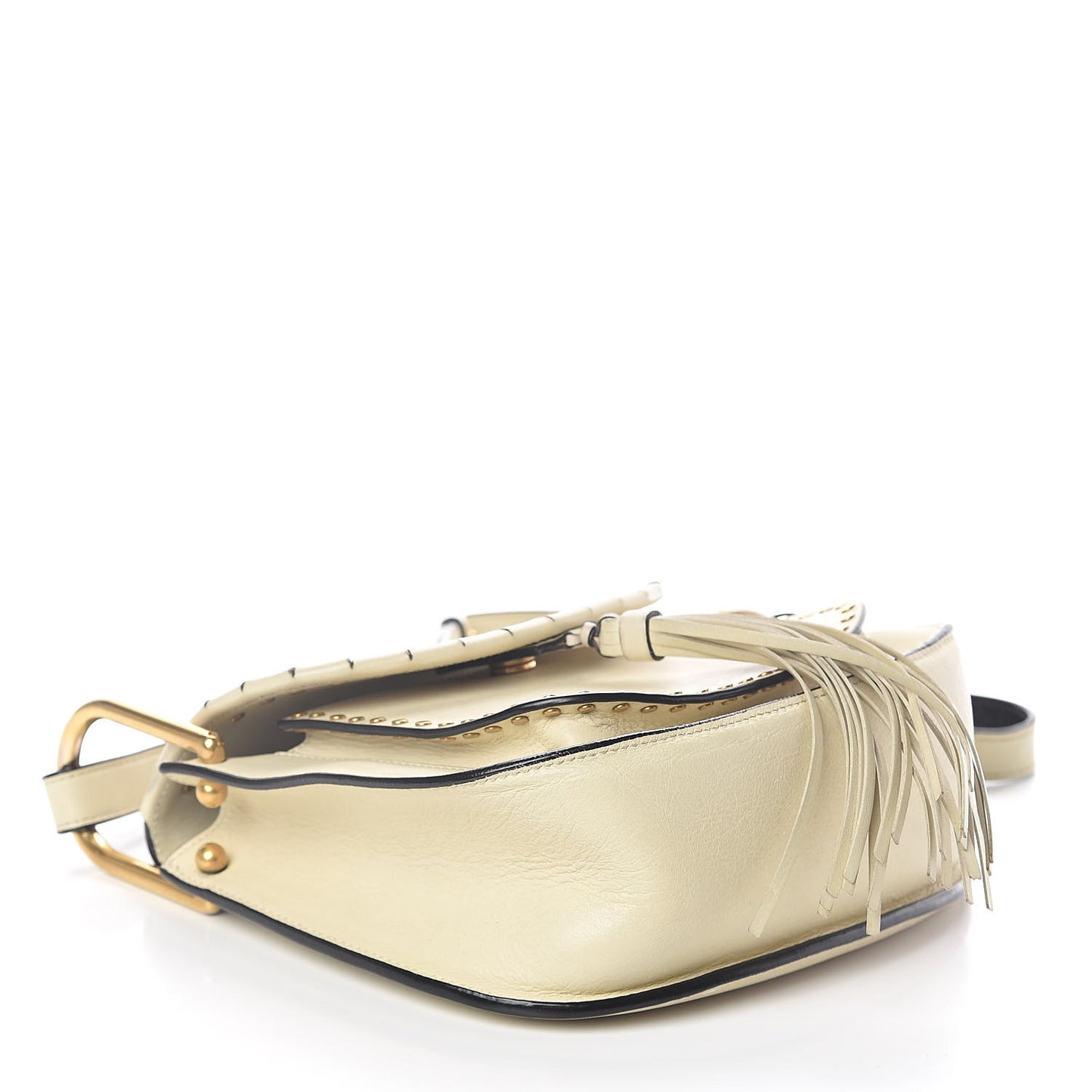 Calfskin Small Hudson Shoulder Bag Lace White