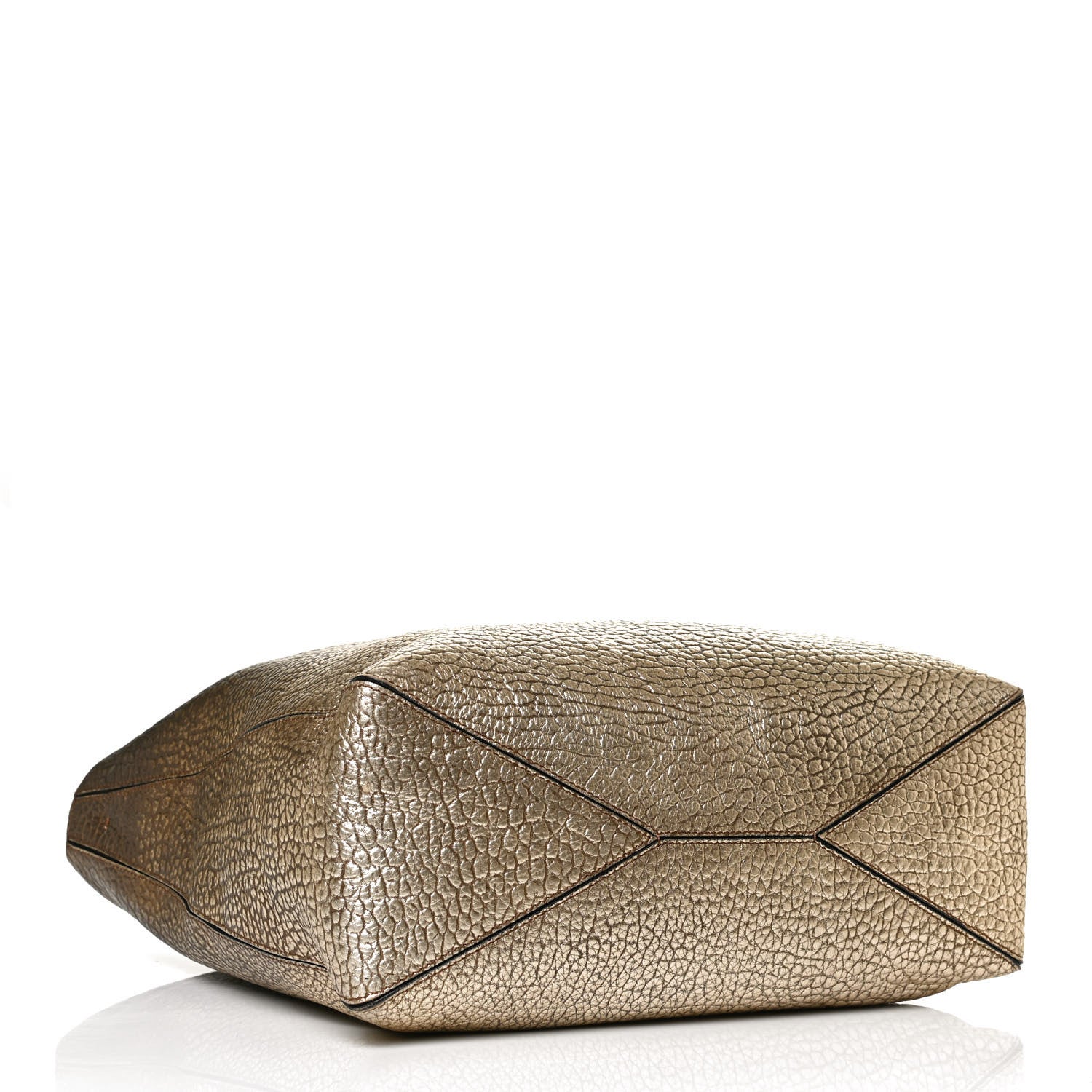 Burberry Metallic Signature Grain Medium Lindburn Hobo Gold 4 of 13