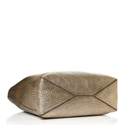 Burberry Metallic Signature Grain Medium Lindburn Hobo Gold 4 of 13