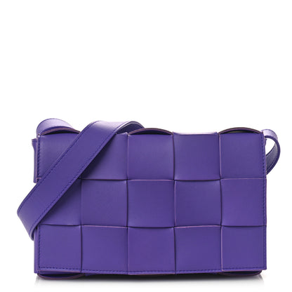 Bottega Veneta Lambskin Maxi Intrecciato Cassette Crossbody Bag Purple 1 of 8
