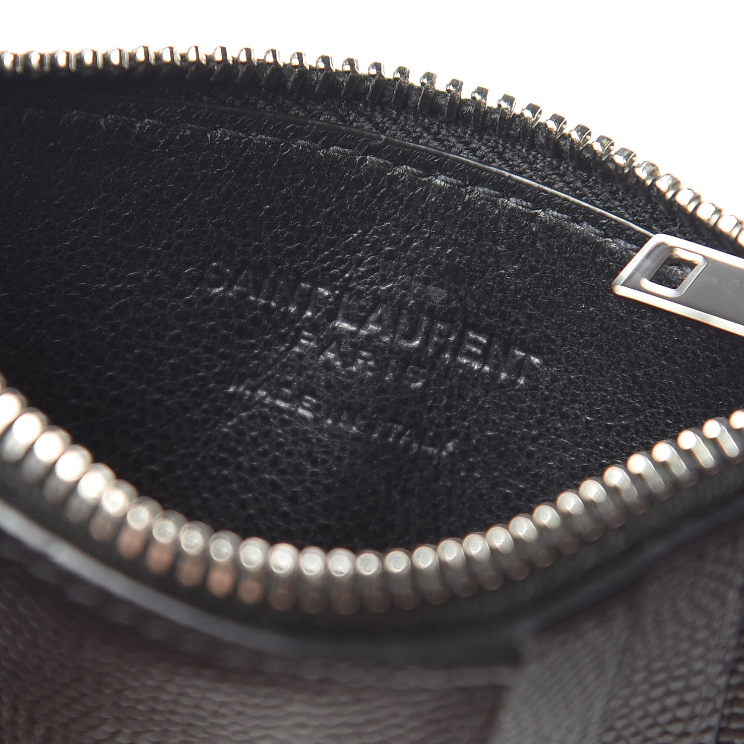 Saint Laurent Grained Calfskin 5 Fragments Zip Pouch Card Holder Black 6 of 8