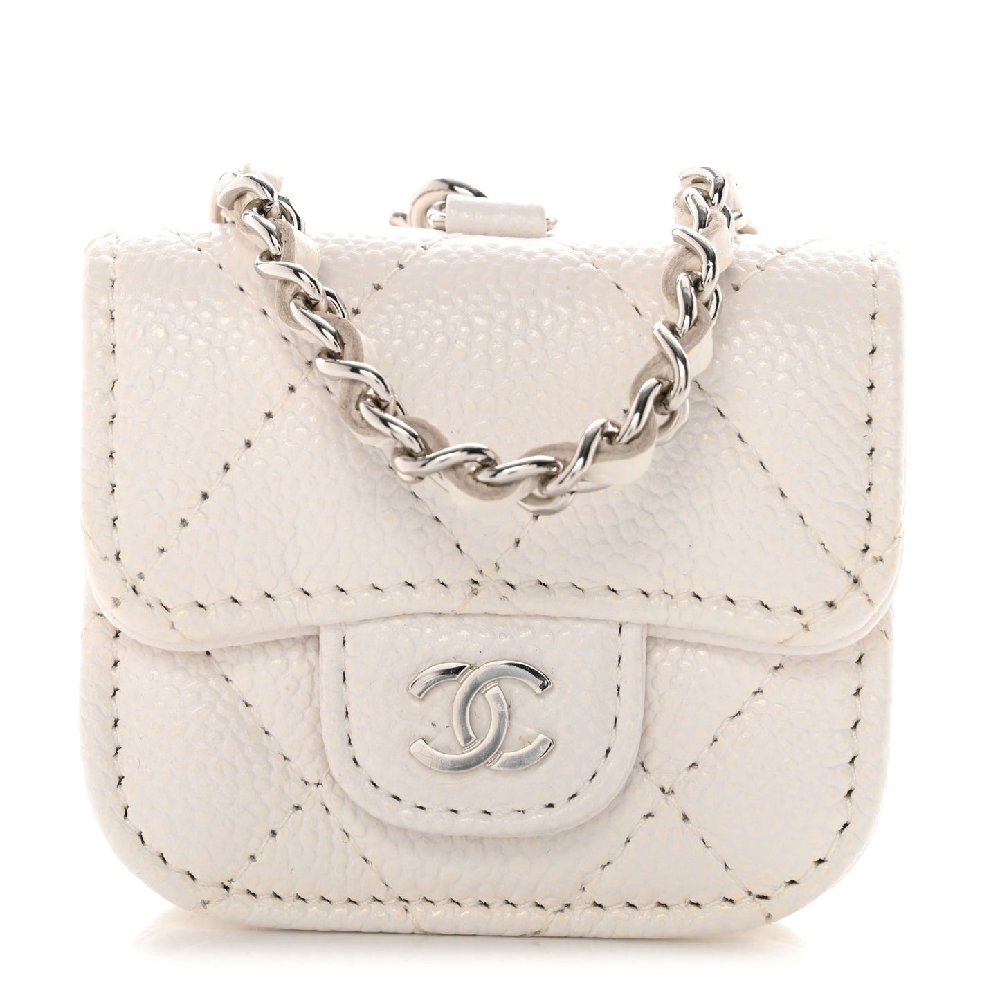 Caviar Quilted Airpods Pro Case White