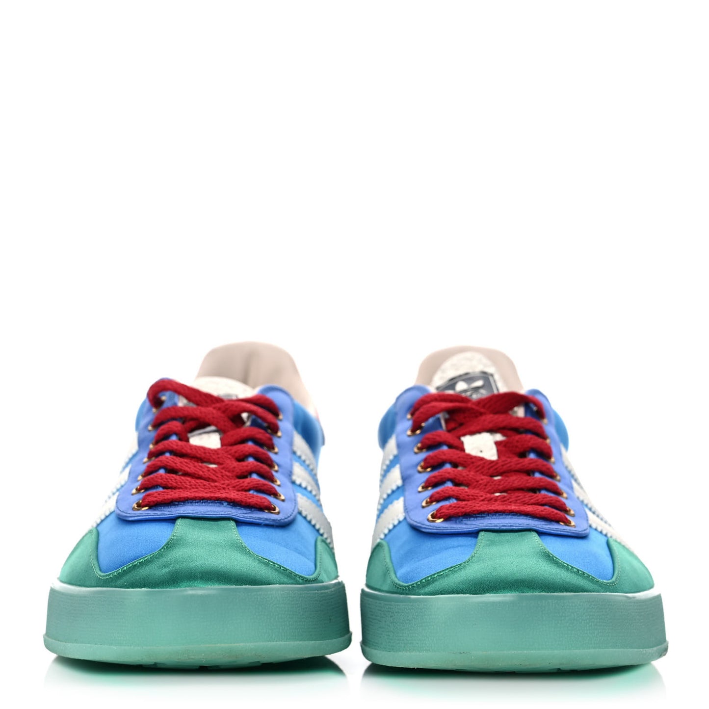 X ADIDAS Silk Duchesse Demetra Rubber Womens Gazelle Sneakers 10 Jade Capri Avio Off White