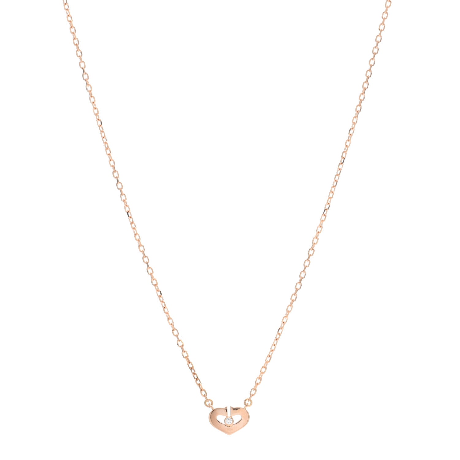 Cartier 18K Pink Gold Diamond XS Hearts and Symbols Necklace 1 of 5