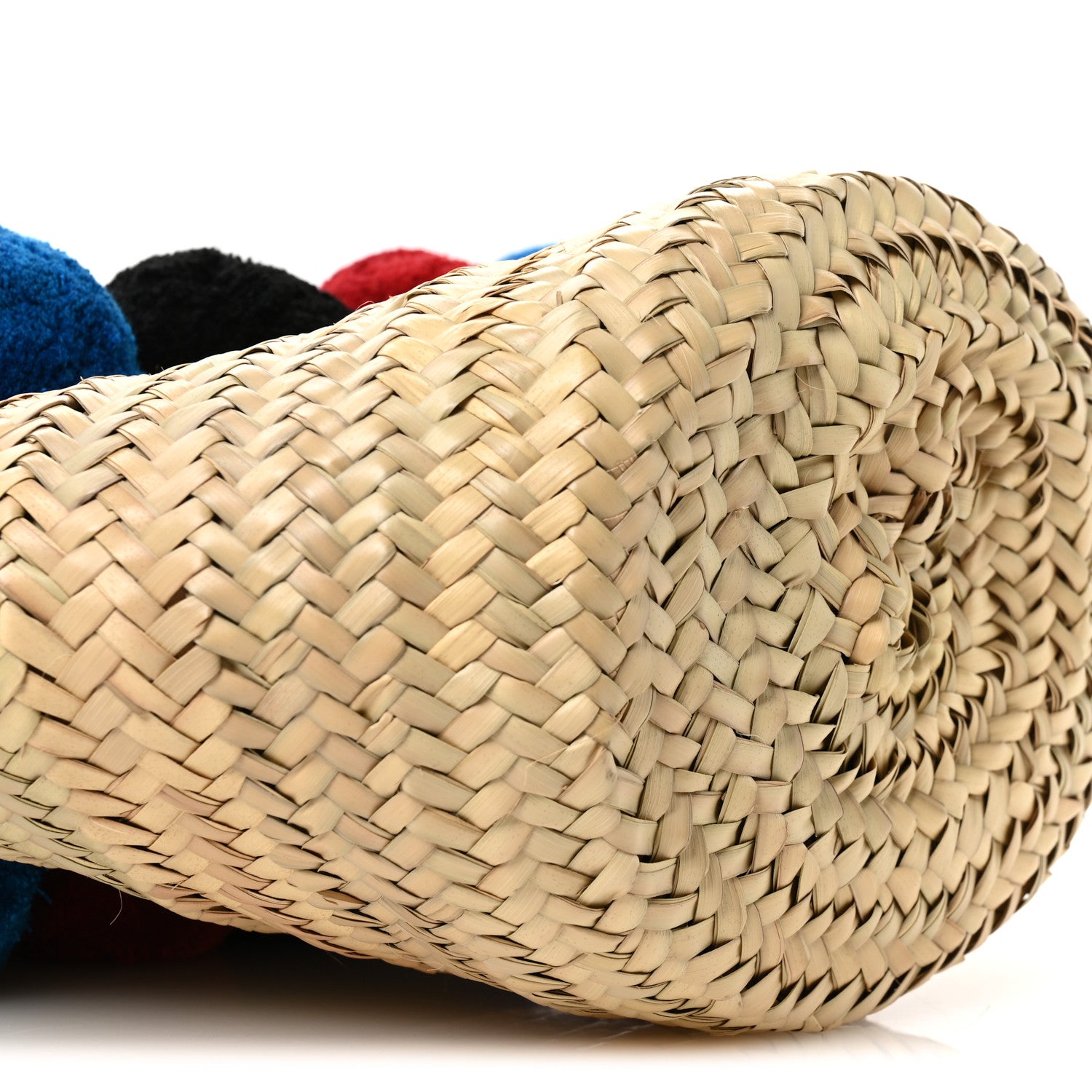 Christian Louboutin Woven Straw Pompom Loubishore Tote Naturel Multicolor Biscotto 9 of 11