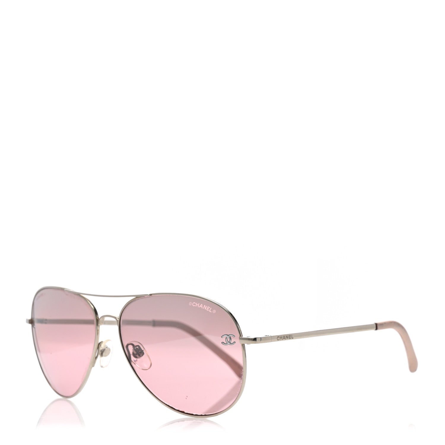Chanel Metal Aviator CC Sunglasses Pink 1 of 10