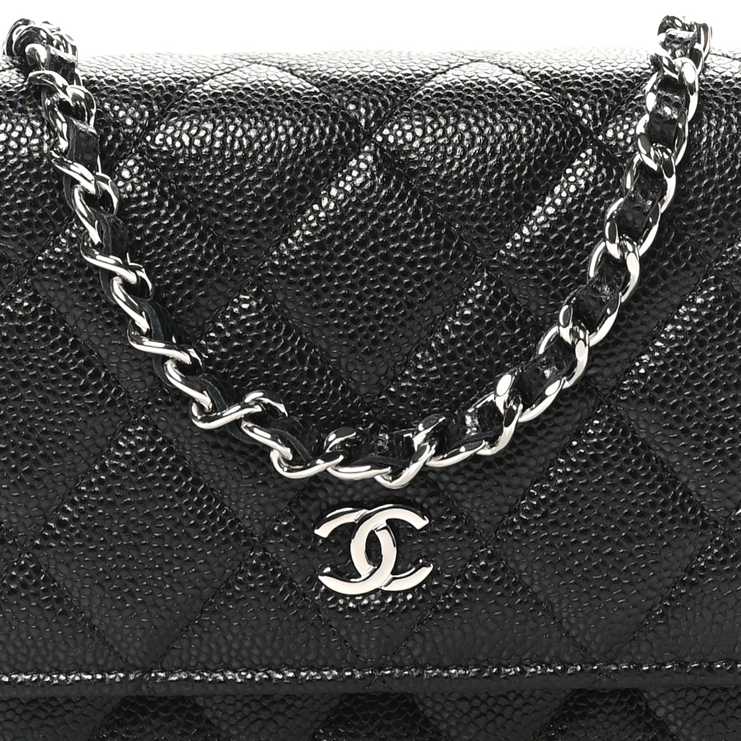 Chanel Caviar Quilted Mini Wallet On Chain WOC Black 7 of 9