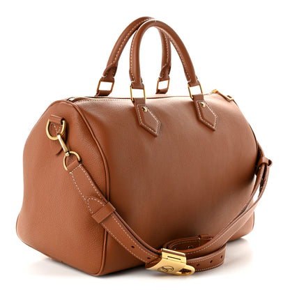 Louis Vuitton Grained Calfskin Low Key Speedy 30 Cognac 3 of 9