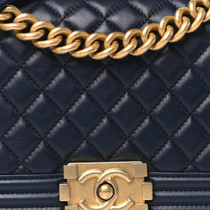 Chanel Lambskin Quilted Medium Boy Flap Blue 8 of 10