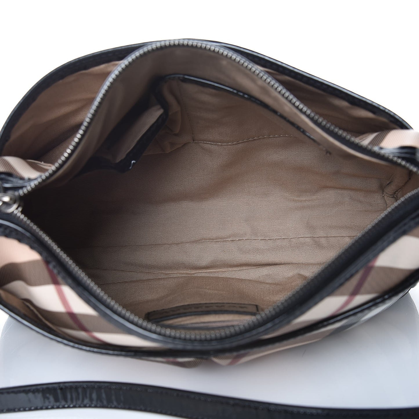 Patent Trim Nova Check Crossbody Black