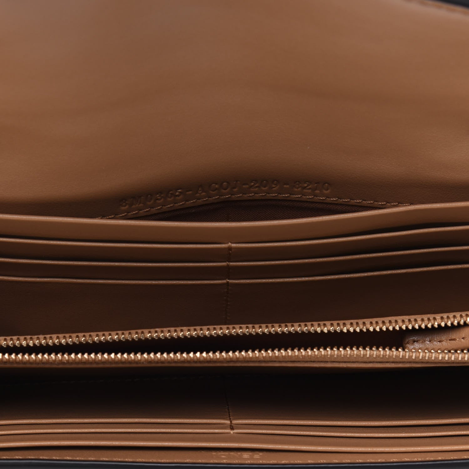 Fendi Vitello Termolagoon F is Fendi FF 1974 Embossed Continental Envelope Wallet On Chain Miele Scuro 5 of 16