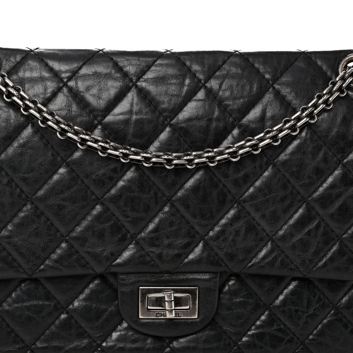 Aged Calfskin Quilted 2.55 Reissue 226 Flap Black