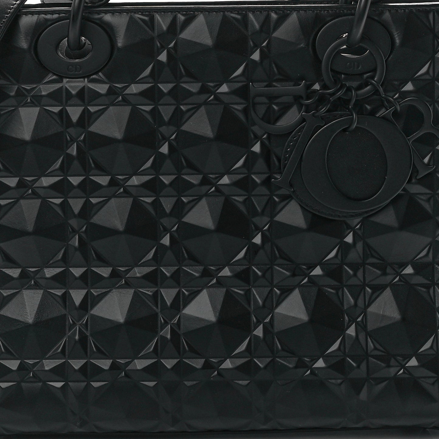 Calfskin Cannage Diamond Cannage Medium Lady Dior Black