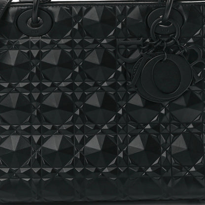 Christian Dior Calfskin Cannage Diamond Cannage Medium Lady Dior Black 8 of 11