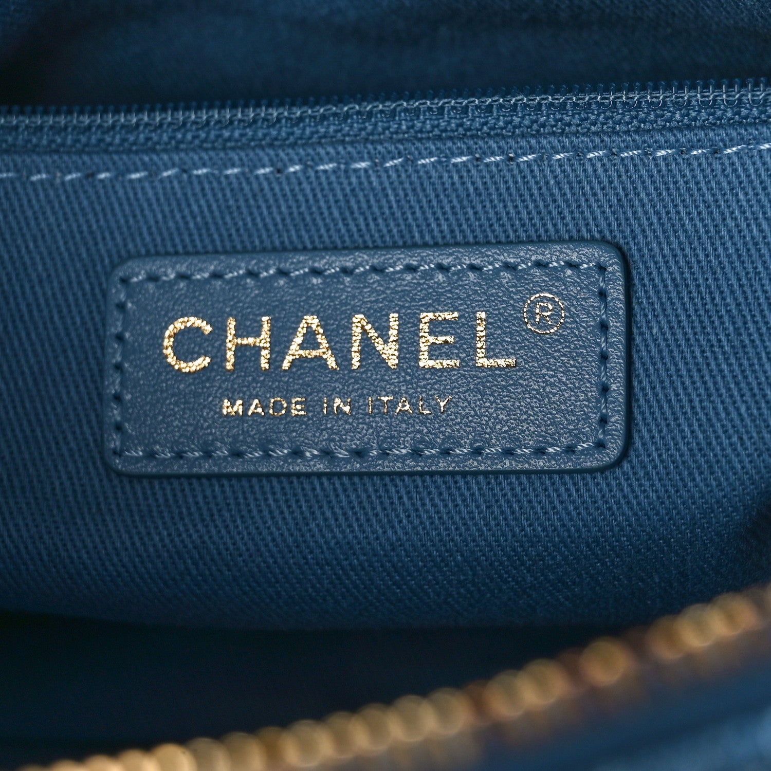 Chanel Denim Printed Destination Chenonceau Bowling Bag Blue Grey White 6 of 9