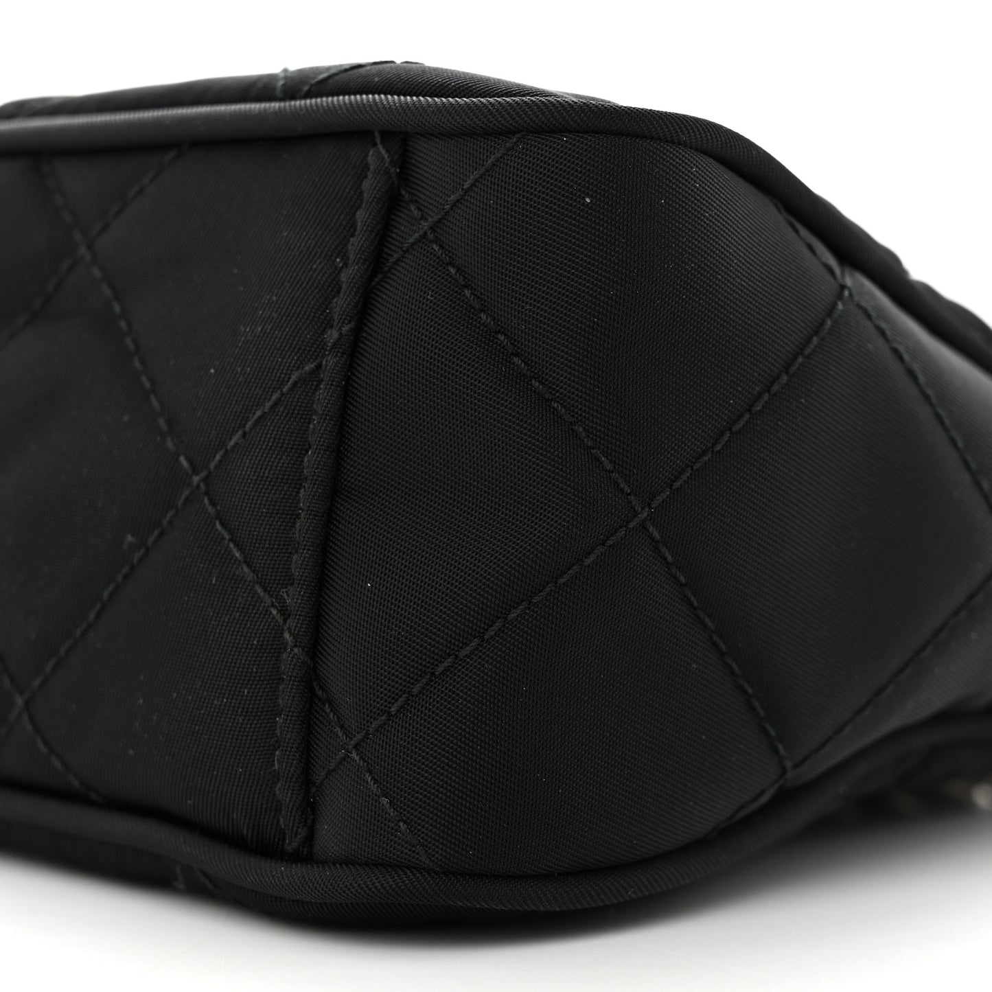 Nylon Tessuto Impuntu Quilted Crossbody Bag Black