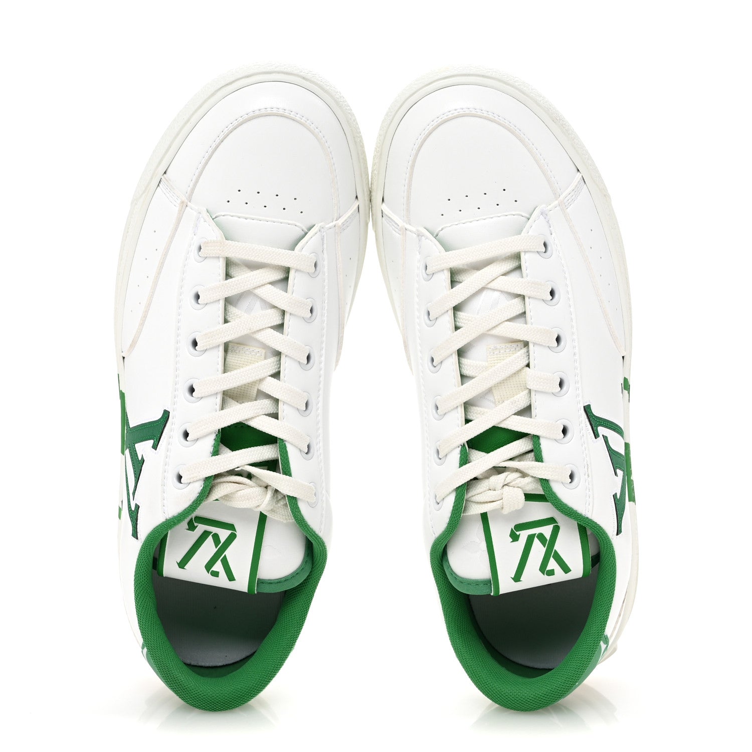 Louis Vuitton Calfskin Charlie Sneaker 37.5 White Green 2 of 10