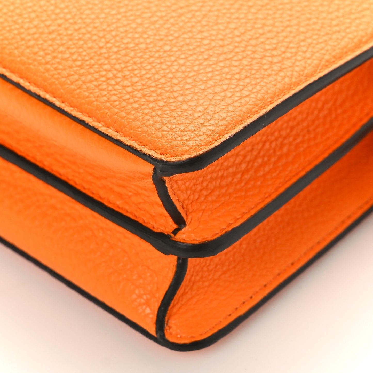 Cuoio Romano Vitello Cover Bi-Color Peekaboo I See U X Cross Satchel Orange