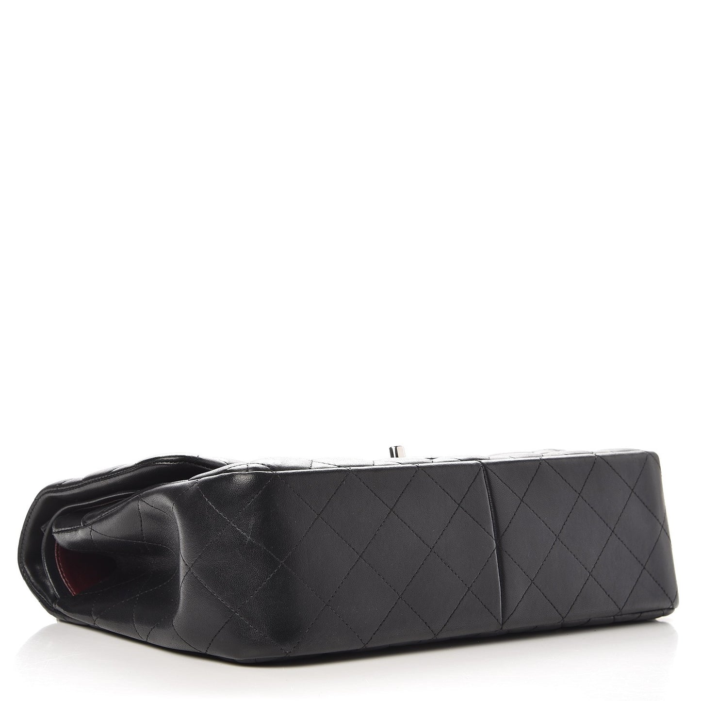 Lambskin Quilted Jumbo Double Flap Black