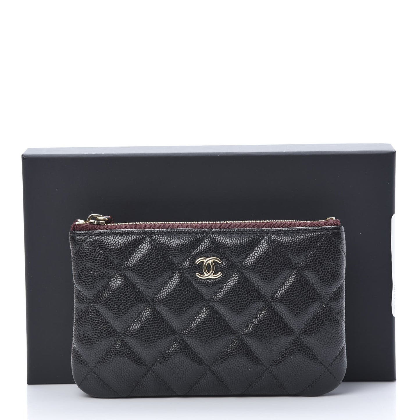 Caviar Quilted Small Cosmetic Case Black