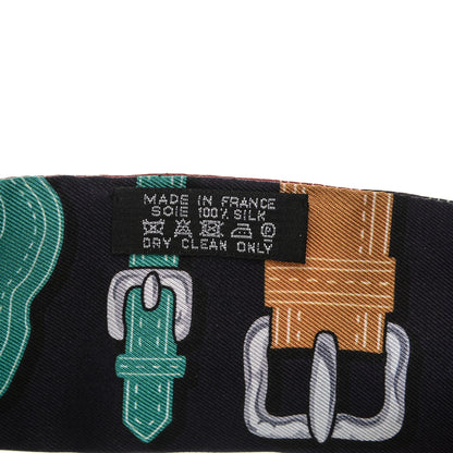 Hermes Silk Harnais Des Presidents Twilly Aubergine Vert Miel 3 of 5