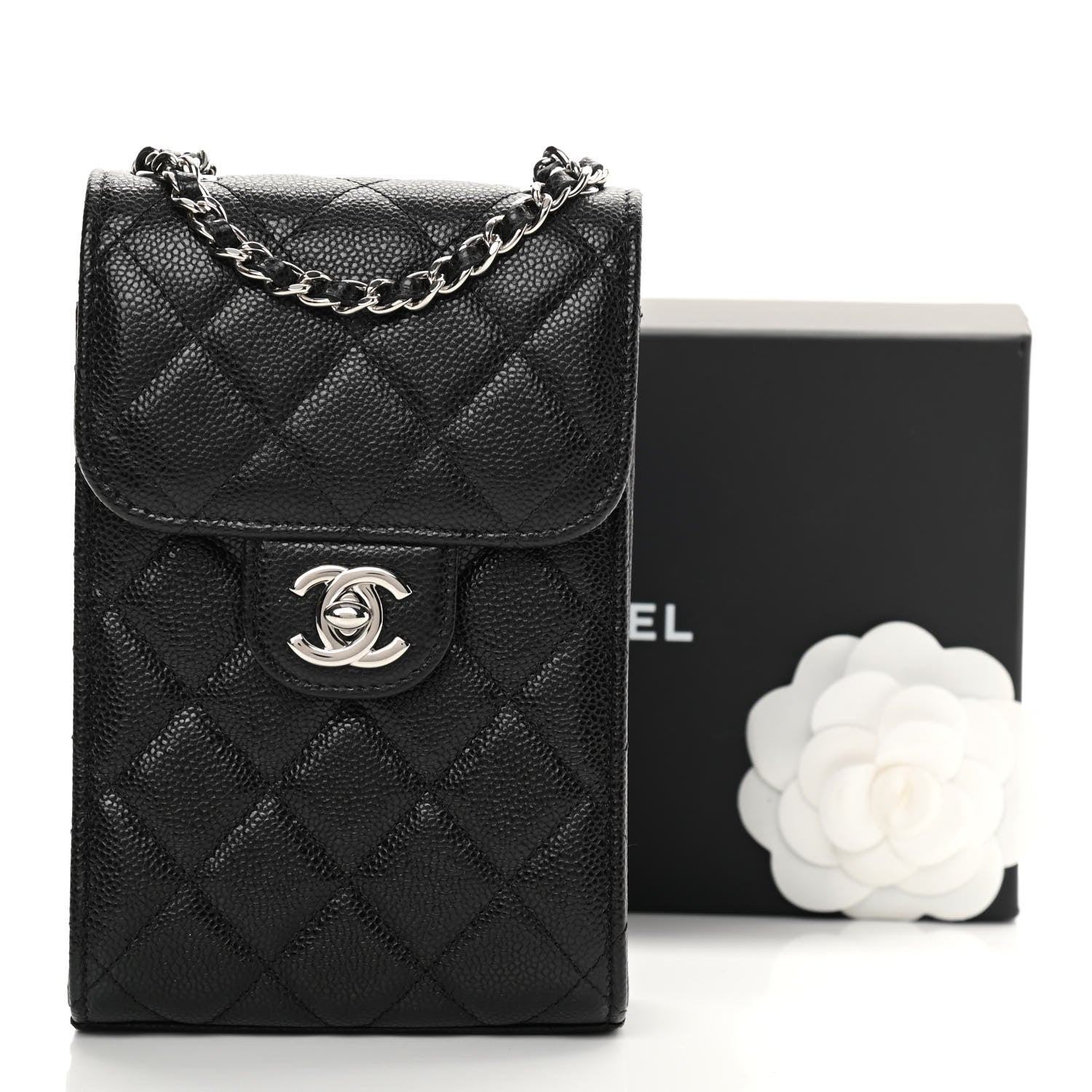 Chanel Caviar Quilted Classic Phone Holder Black 14 of 14