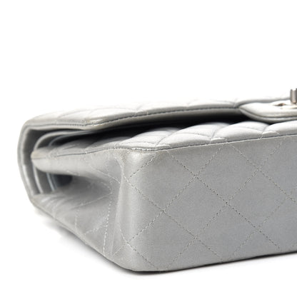 Chanel Metallic Lambskin Quilted Medium Double Flap Silver 8 of 10