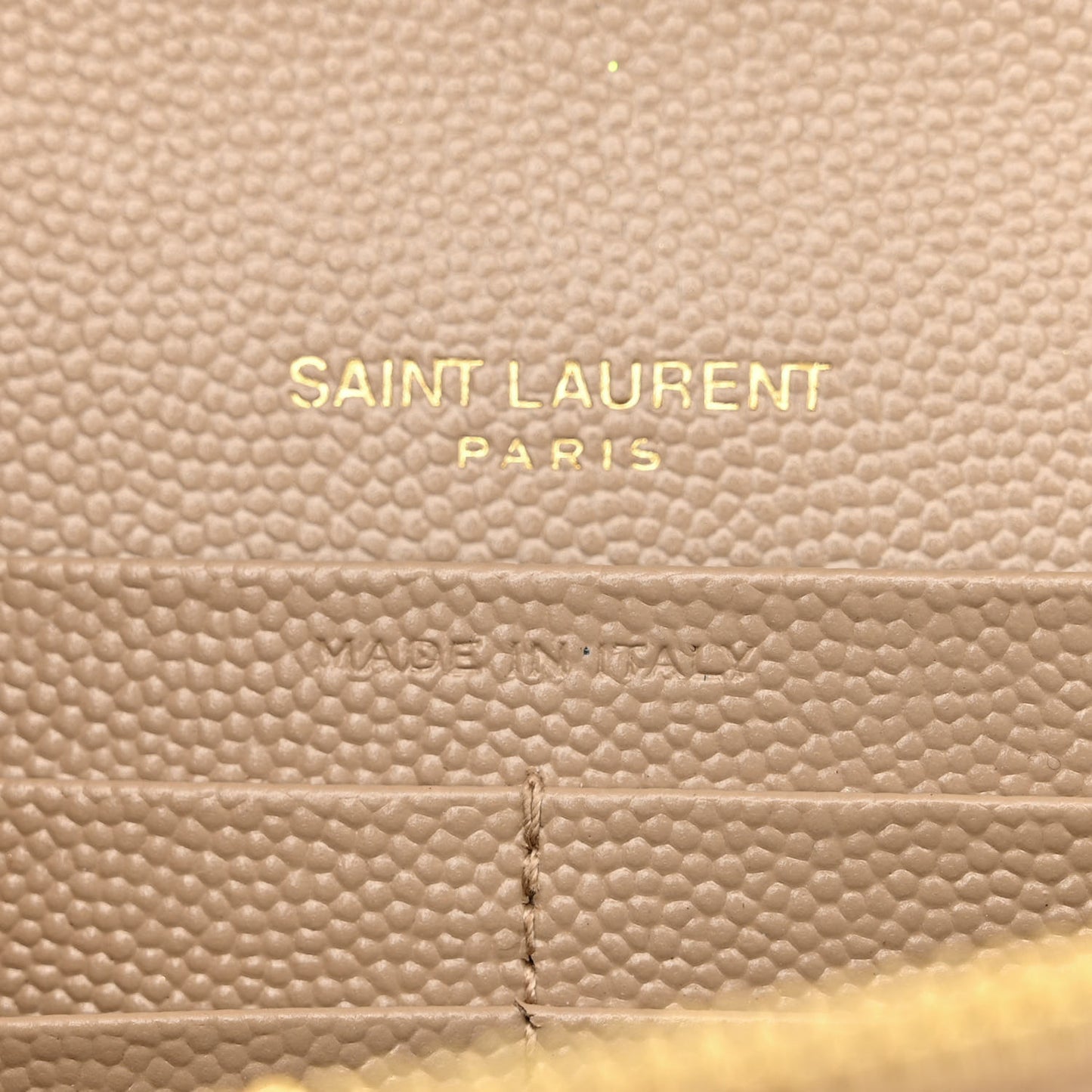 Grain De Poudre Mixed Matelasse Triquilt Monogram Chain Wallet Dark Beige