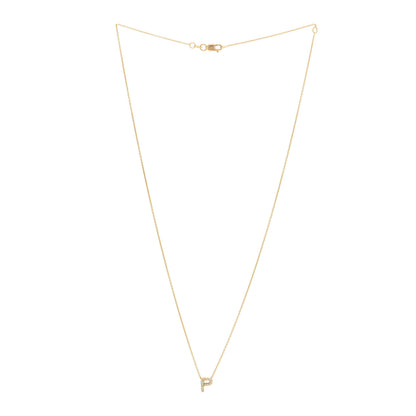 Roberto Coin 18K Yellow Gold Diamond Love Letter P Pendant Necklace 2 of 5