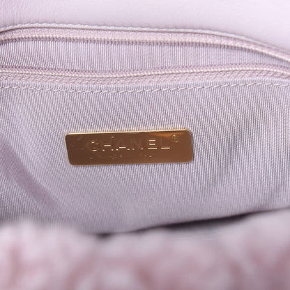 Chanel Shearling Sheepskin Medium 19 Flap Light Pink 6 of 10