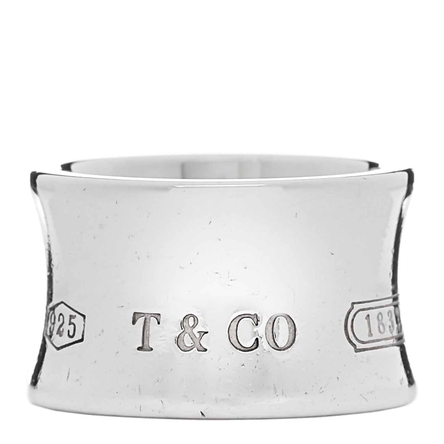 Tiffany Sterling Silver Wide 1837 Band Ring 48 4.5 1 of 4
