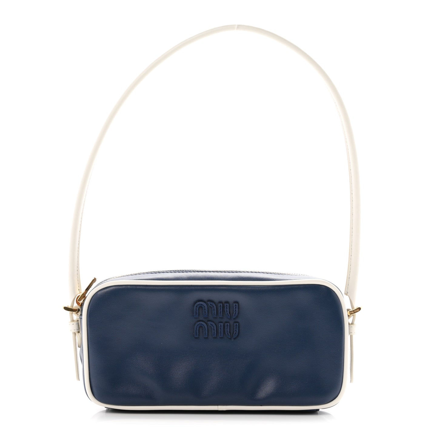 Calfskin Softy Mini Beau Contrast Top Handle Bag Bluette White